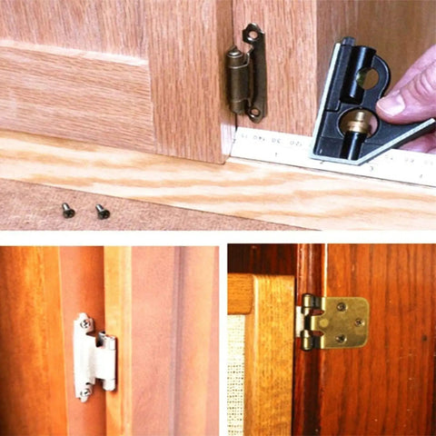 10 Pack No Slam Soft Close Cabinet Hinges Chrome Finish For Overlay Flush Mount Doors installation example with screws