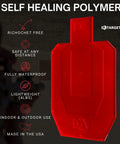 Full Size Self Healing Silhouette Reactive Shooting Target For Range Training Indoor And Outdoor Practice, red polymer design
