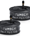 Set Of 2 26 Inch Bike Tubes 26x1.75 To 2.125 With 32mm Schrader Valve For Road And Mountain Tires, Premium Butyl Rubber