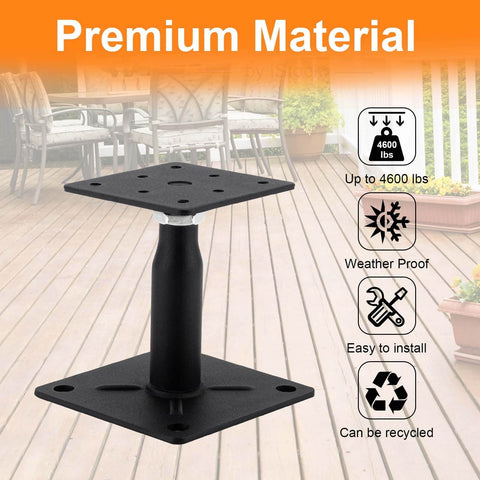 Two Pack Heavy Duty Adjustable Floor Support Jack For Deck Foundations And RV Steps Mini Screw Jack Post Four To Seven Inches Galvanized Steel Rust Resistant DIY Home Improvement Stabilizers For Furniture And Floors