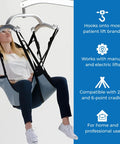 Patient Aid Padded U Slings With Head Support For Hoyer Lifts Soft Polyester Fabric, user in sling, compatible with most lifts.