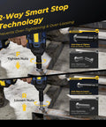 Heavy Duty Cordless Impact Wrench Beast Mode Power With 1106 Ft Lbs Torque Brushless Half Inch Drive 3500 RPM 21V With Dual 4Ah Batteries 4 Modes 5 Sockets For Truck RV And Heavy Construction, auto-stop tightening