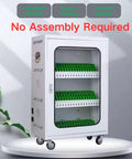 Game Changing 30 Device Charging And Storage Cart With Secure Lockers For Smartphones And Tablets, white finish, fits 30 devices.