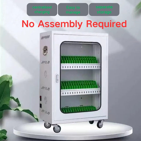 Game Changing 30 Device Charging And Storage Cart With Secure Lockers For Smartphones And Tablets, white finish, fits 30 devices.