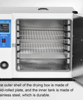 Heavy Duty Electric Heating Blast Drying Oven With Digital Temp Control, open view with stainless steel interior and control panel.