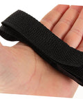 Close-up of black adjustable strap for Eight Pack Lawn Aerator Shoes With Adjustable Straps Turf Spike Laces Wearable Lawn Aeration Sandals