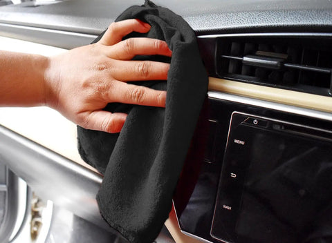 Black towel cleaning car dashboard, Shop Towels 50 Pack Black Terry Cloth Rags For Car Detailing And Home Cleaning Beast Absorbent Reusable