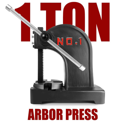 Beefy 1 Ton Manual Arbor Press With Hand Wheel For Desktop Punching, Stamping, Bending And Forming Leather And Metal