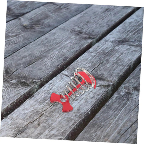 Heavy Duty Adjustable Aluminum Fishbone Tent Pegs And Rope Tighteners For No Sweat Awning Setup Lightweight Camping Ground Stakes And Tent Anchors Black And Red