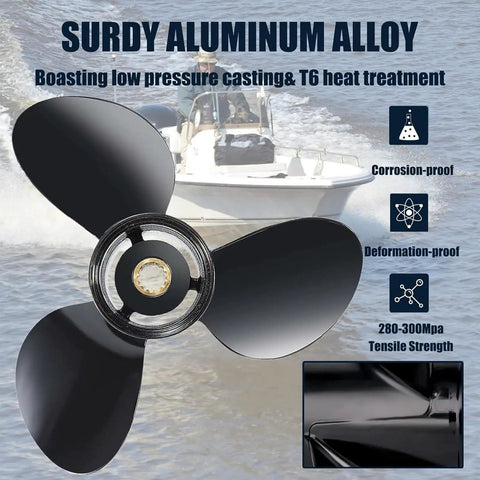 Right Hand Aluminum Boat Propeller 11 Eighth Inch Diameter 14 Pitch For BRP Johnson Evinrude OMC Stern Drive 40 50HP With 13 Spline