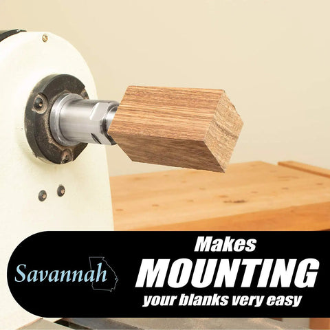 Heavy Duty Direct Thread Wood Lathe Chuck Adapter enables quick and dead simple wooden blank threading on lathe with hexagonal wood.