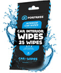 Travel Size Car Interior Wipes For Dashboards, Seats, Steering Wheel And Surfaces, 25 count resealable pouch