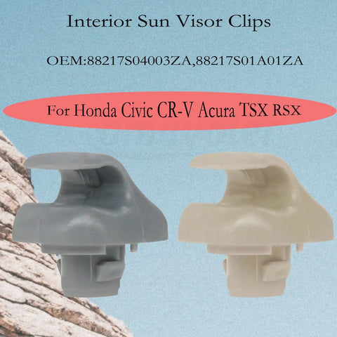 Two Pack Gray Interior Sun Visor Clips Replacement For Honda Civic 1996 2014 CR V 2007 2011 Accord 1998 2007 Odyssey 1999 2010
