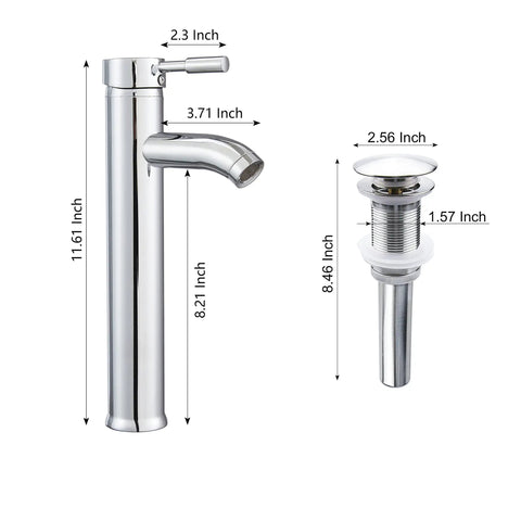 Round Tempered Clear Glass Bathroom Vessel Sink Basin With Faucet And Pop Up Drain Modern Minimalist Vanity Accent Bright Clear Glass 16.7 Inch Diameter Durable Easy Clean Glass Fits Standard Countertop stainless steel faucet and drain measurements
