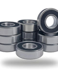 10-pack R6-2RS deep groove ball bearings, 3/8 in bore, 7/8 in OD, 9/32 in width, pre-lubricated, double rubber sealed