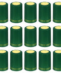 Killer 50 Pack Heat Shrink Caps With Sweet Floral Look Snug Seal Wraps For Wine Bottles green PVC caps arranged in a grid.