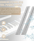 Heavy Duty Stainless Steel Piano Hinges, 36 Inch Continuous Door Hardware With Screws, showing polished stainless steel design.