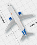 Top view of Allegiant 1/400 Diecast Airplane Model For Collectors, Ultra Detailed Plastic And Metal Display Replica, on grid