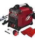 135Amp 110V 3 In 1 MIG Welder Flux Core MIG Lift TIG Stick Multiprocess Inverter With LED Digital Display Portable Welding Machine Red