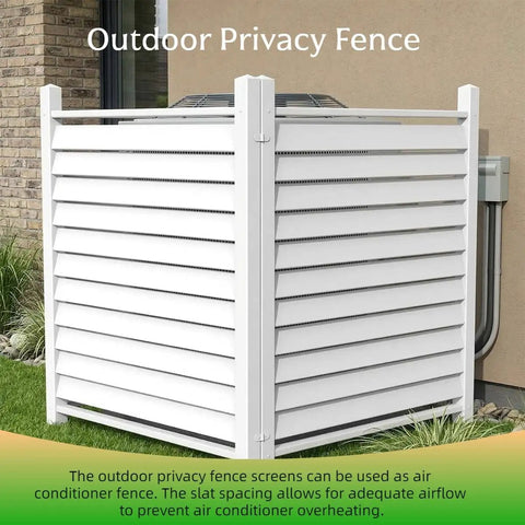 36 Inch Wide By 45 Inch High Outdoor Privacy Fence Panels For Air Conditioner Screens Vinyl White Plastic Picket Fence Enclosure