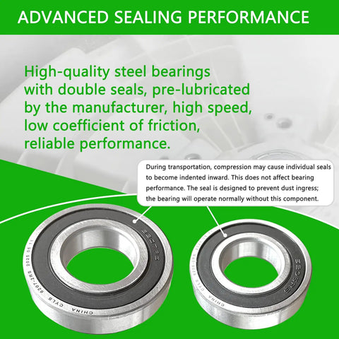 High-quality steel bearings with double seals for Straight Up Heavy Duty Washer Tub Bearing And Seal Replacement Kit.
