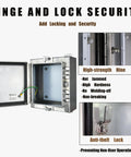 MJ-BOX NEMA stainless steel electrical enclosure, 12x10x6, 304 stainless, IP66, front-open with grounding wire