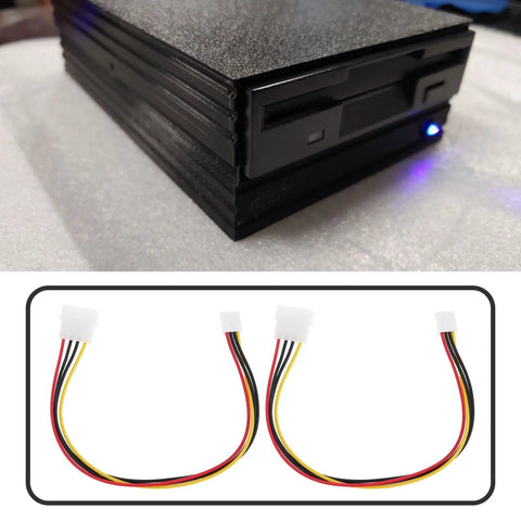 4 Pack 4 Pin Molex Male To 4 Pin Female Floppy Power Cable 30 Cm Long 18 AWG Easy Plug And Play For Three Point Five Inch Floppy Drives Old School PC Upgrade Durable Plastic Housing, black 4-pin connector and cable set