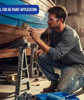 Man using Two Pack 3 Inch Angle Paint Brushes With Durable Wooden Comfort Grip for easy control on wooden surface