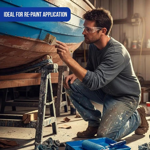 Man using Two Pack 3 Inch Angle Paint Brushes With Durable Wooden Comfort Grip for easy control on wooden surface