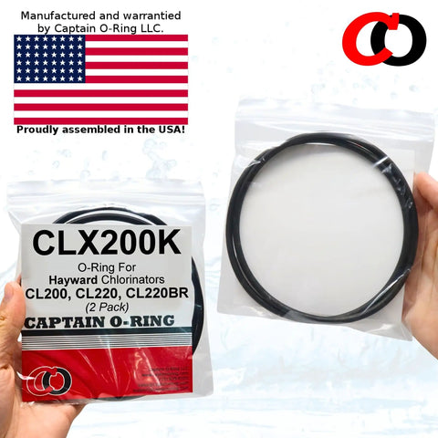 Replacement Viton O Ring For Hayward Pool Chlorinator Lids CL200 CL220 CL220BR CLX200K 2 Pack Chlorine Resistant FKM Seal For Durable Chem Feeder Lid. Black Viton O-ring in 2-pack packaging.