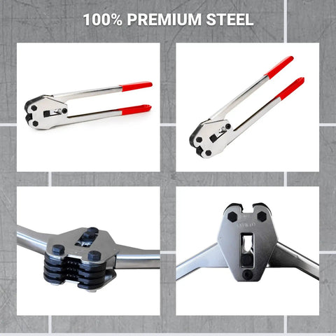 Regular Duty Sealer And Crimper For 1/2 Inch PP Strapping, Heat-Treated Durable Tool With Ergonomic Long-Handle Design, Easy Seal Closure For Quick On-Site Packaging.