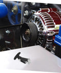 Elastic Rubber Hood Latch Kit for vehicles with shock absorption on engine cover, black color.