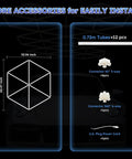 Triangle Hexagon LED Ceiling Lights 12 Pack 710W 78,100LM Honeycomb Design install parts and dimensions for garage workshop warehouse and gym