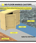 8 Pack Silent Mini Caster Wheels 0.5 Inch for Carts and Trolleys demonstrated on various floor types