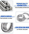Racewill boat trailer axle bearing kit components (4 sets): bearings, grease seals, spindle nuts, dust caps, cotter pins, washers.