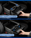 Installation steps of Center Console Hanging Organizer Tray For Chevy Silverado Sierra 2019-2026, ABS custom fit for split-bench.