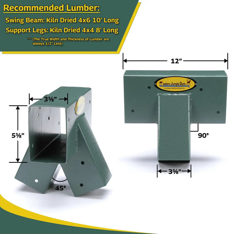Heavy Duty A Frame Swing Set Bracket Kit With Two End Brackets One Middle Bracket And Hardware Pack For Easy Install Durable Steel Construction For A Safe Sturdy Backyard Must Have Playset Frame