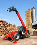 Badass Heavy Duty Telehandler And Telescopic Forklift For Job Sites And Agricultural Farms High Capacity Material Handler lifting logs.