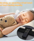Child sleeping peacefully with a teddy bear beside Heavy Duty Rock Solid Bed Frame Legs Replacement Kit With Bolt On Hardware 5 Inch support.