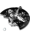 Front Right Steering Knuckle Wheel Hub Assembly For 2012 To 2017 Camry 2.5L L4 Gas Models Only, 5-Lug, OEM Style Replacement, Drop-In Fit For LE XLE L Submodel, Includes Bearing And Hub, Built To Beef Up Your Front End. Visible: Metal hub with attached bearing and dust shield.