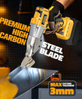 Cordless Sheet Metal Cutter Nibbler With Brushless Motor Delivers 221 Foot Pounds Of Torque and Cuts Steel with 3mm Max