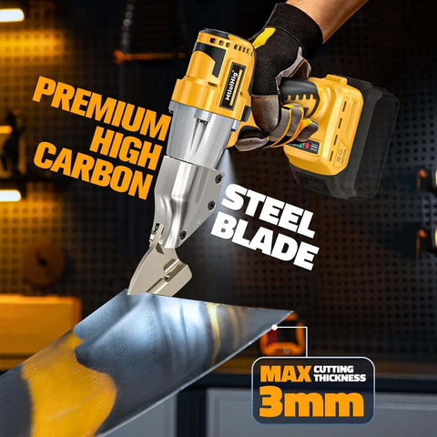 Cordless Sheet Metal Cutter Nibbler With Brushless Motor Delivers 221 Foot Pounds Of Torque and Cuts Steel with 3mm Max