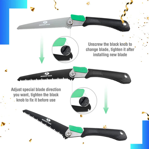 3 In 1 Folding Saw With Wood Metal And PVC Blades For Camping Backpacking Hunting And Bushcraft Pruning Hand Saw With Pouch Included And Quick Change Blade System For Easy Swaps In The Field