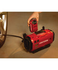 V20 Tire Inflator Portable Air Compressor With Cordless 120V Corded And 12V Car Adapter Modes used on car tire