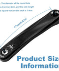 Bike Crank Arm 170mm Square Hole For Electric Bicycles Forged Alloy 6061 with size details and black finish