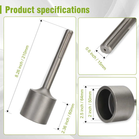Product specifications for SDS Max T Post Driver For Fence Posts And Hammer Drills Compatible With Bosch DeWalt Makita Milwaukee