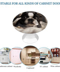 Cute Boston Terrier Round Cabinet Knob Set, 2 Pack, Stainless Steel With Brushed Aluminum Base, Rust Resistant Durable Drawer Knobs For Kitchen Cabinets And Furniture Makeovers, round dog print knob on white base