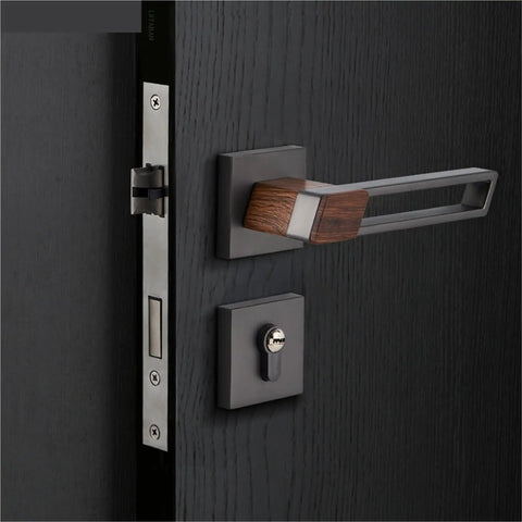 Heavy Duty Metal Door Handle Set Pair With Locking Function And Thickened Panel Pulls Built To Last For Bedroom Living Room Closet