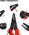 Get The SavvyFIX 8-Inch Professional Wire Stripper Tool, Wire Crimper & Wire Cutter with detailed measurement markings on jaws.