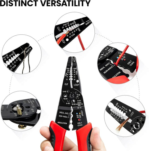 Get The SavvyFIX 8-Inch Professional Wire Stripper Tool, Wire Crimper & Wire Cutter with detailed measurement markings on jaws.
